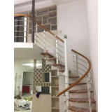 临沂楼梯   室内钢木楼梯   阁楼钢木旋转楼梯