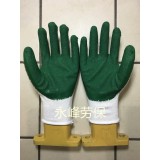 白纱绿线胶手套