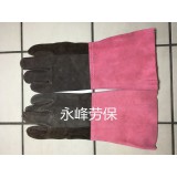 反绒长全皮手套（粉）