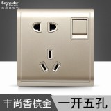 施耐德丰尚一开五孔（金）