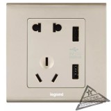 罗格朗逸典方金USB五孔