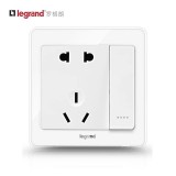 罗格朗圆冰莹白一开16A五孔