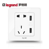 罗格朗圆冰莹白五孔USB