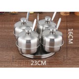 不锈钢调料罐三味四味旋转都有货