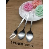 仙鹤不锈钢勺子 2号尖圆勺 实用餐具汤匙