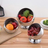 斜口不锈钢球罐调料碗 型号14/16/18 无底座，带底座