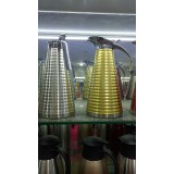 不锈钢欧式真空保温壶波浪壶条纹保温壶高档酒店单位 家用保温壶