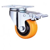 中型活动双刹双轴PU轮