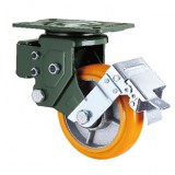 减震型平底活动刹车铁芯PU轮