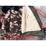 03武警迷彩白毛小棉袄