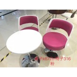 桌子K67白/椅子316粉