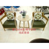 桌子k64/椅子689浅皮革绿