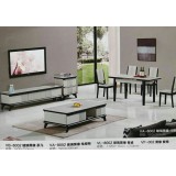 玻璃黑橡茶几电视柜 餐桌