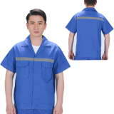 纯棉工作服 半袖工装 男装蓝色工作服