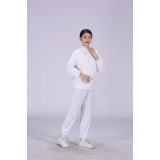 白色涤卡立领款