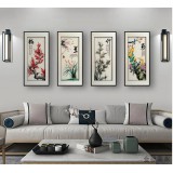 透纱立体绣——105*45四条屏