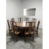 北方老榆木新中式圆餐桌