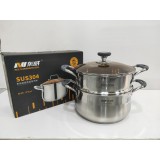 东威皇冠304复底汤蒸锅（钢柄加硅胶）